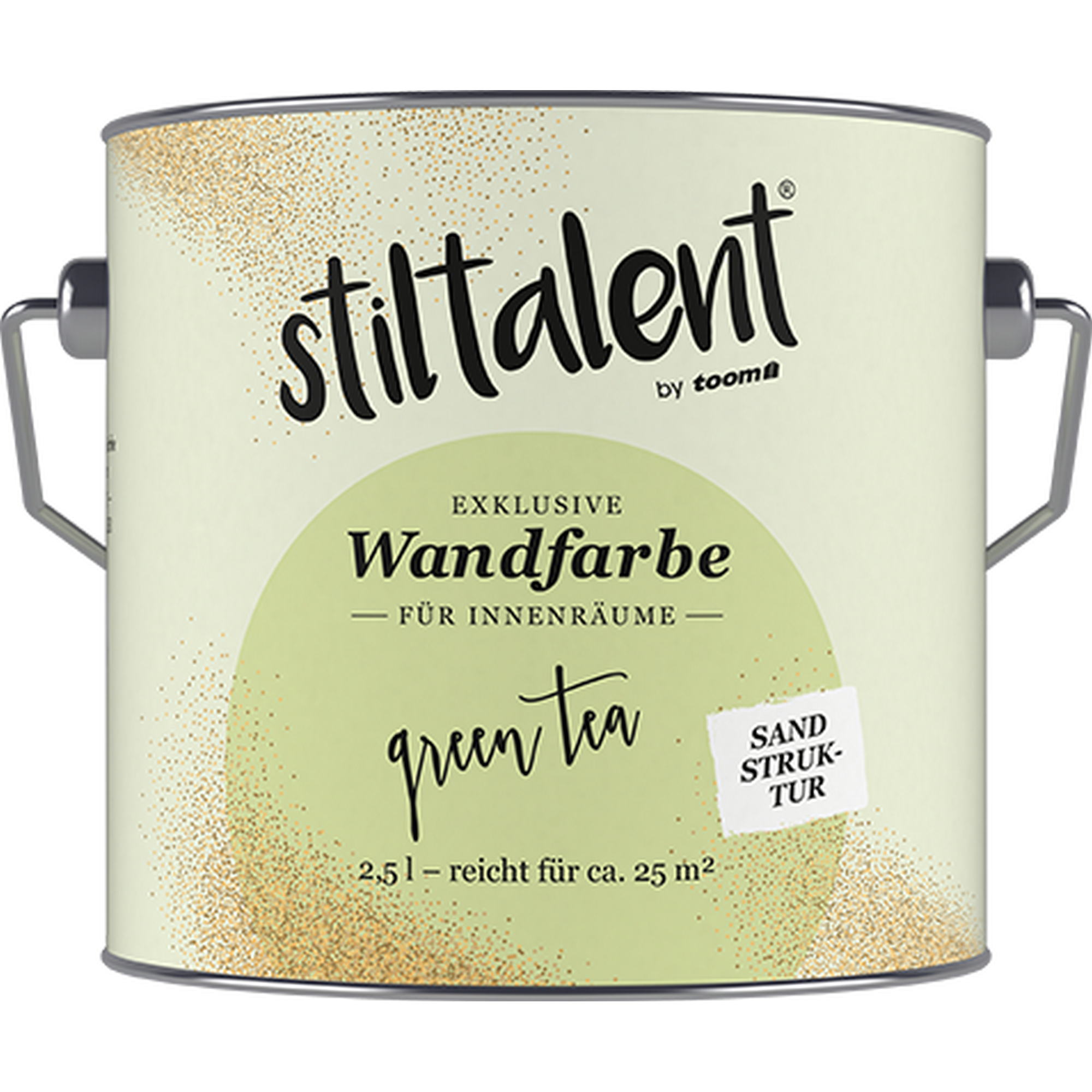 Wandfarbe 'Green Tea' blassgrün Sandstruktur 2,5 l + product picture