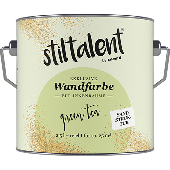 Bild von Wandfarbe 'Green Tea' blassgrün Sandstruktur 2,5 l