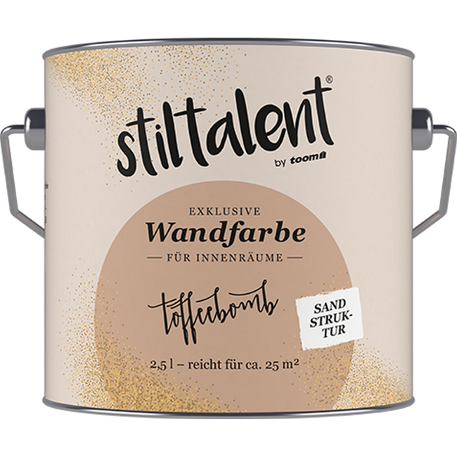 Bild von Wandfarbe 'Toffeebomb' hellbraun Sandstruktur 2,5 l