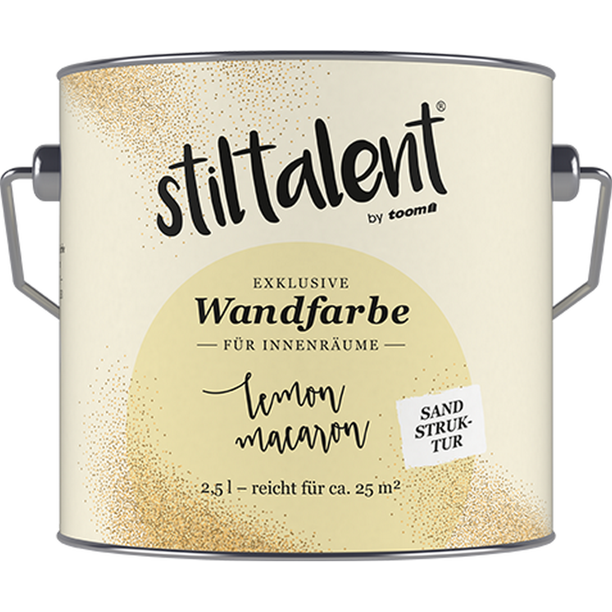 Wandfarbe 'Lemon Macaron' hellgelb Sandstruktur 2,5 l + product picture