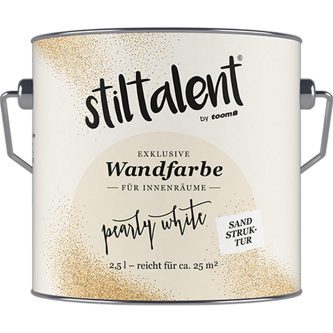 Bild von Wandfarbe perlweiß Sandstruktur 2,5 l