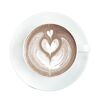 Tasse Kaffee mit Herz aus Milchschaum