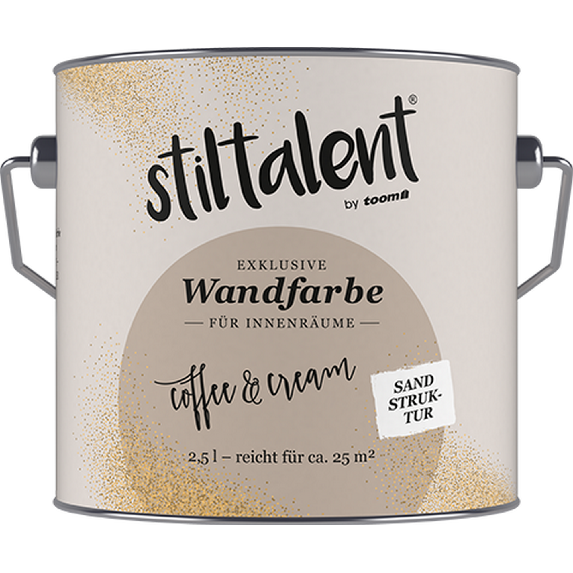 Wandfarbe 'Coffee und Cream' cappuccinofarben Sandstruktur 2,5 l + product picture