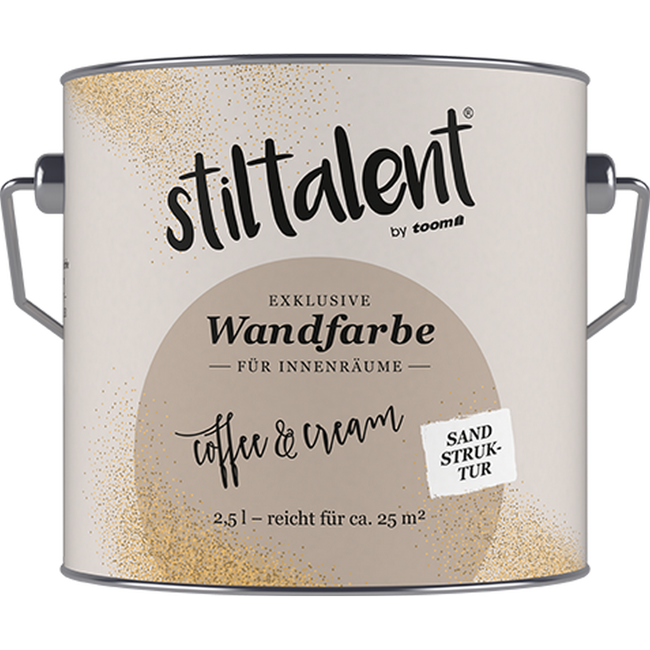 Bild von Wandfarbe 'Coffee und Cream' cappuccinofarben Sandstruktur 2,5 l