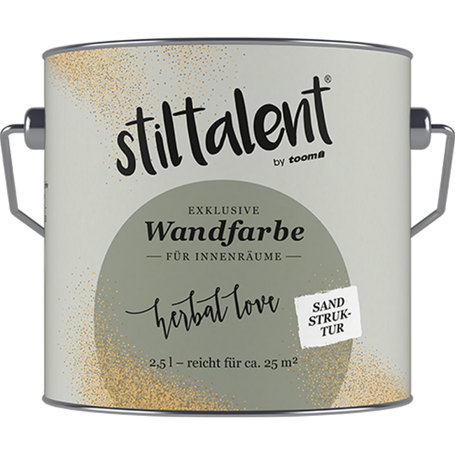 Bild von Wandfarbe 'Herbal Love' grün Sandstruktur 2,5 l