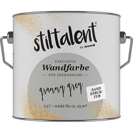 2. Bild von Wandfarbe 'Granny Grey' grau Sandstruktur 2,5 l