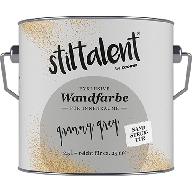Bild von Wandfarbe 'Granny Grey' grau Sandstruktur 2,5 l