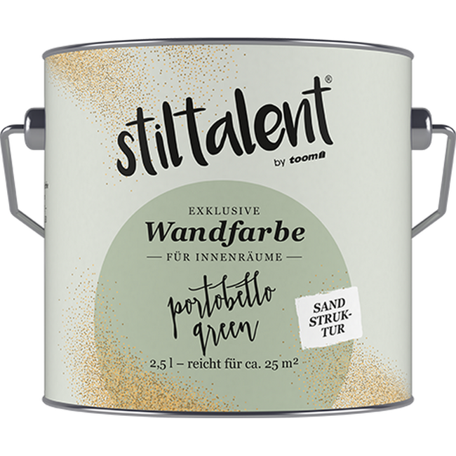 Bild von Wandfarbe 'Portobello' graugrün Sandstruktur 2,5 l