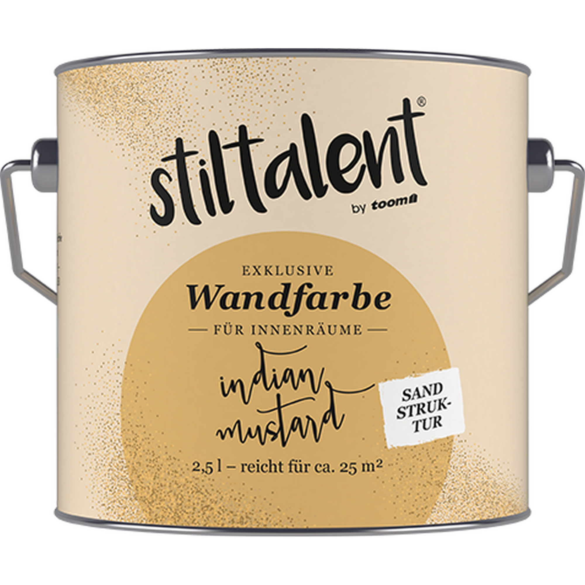 Wandfarbe 'Indian Mustard' sandfarben Sandstruktur 2,5 l + product picture
