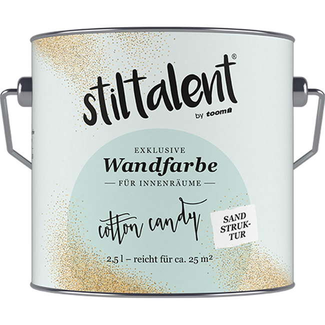 Bild von Wandfarbe 'Cotton Candy' türkis Sandstruktur 2,5 l