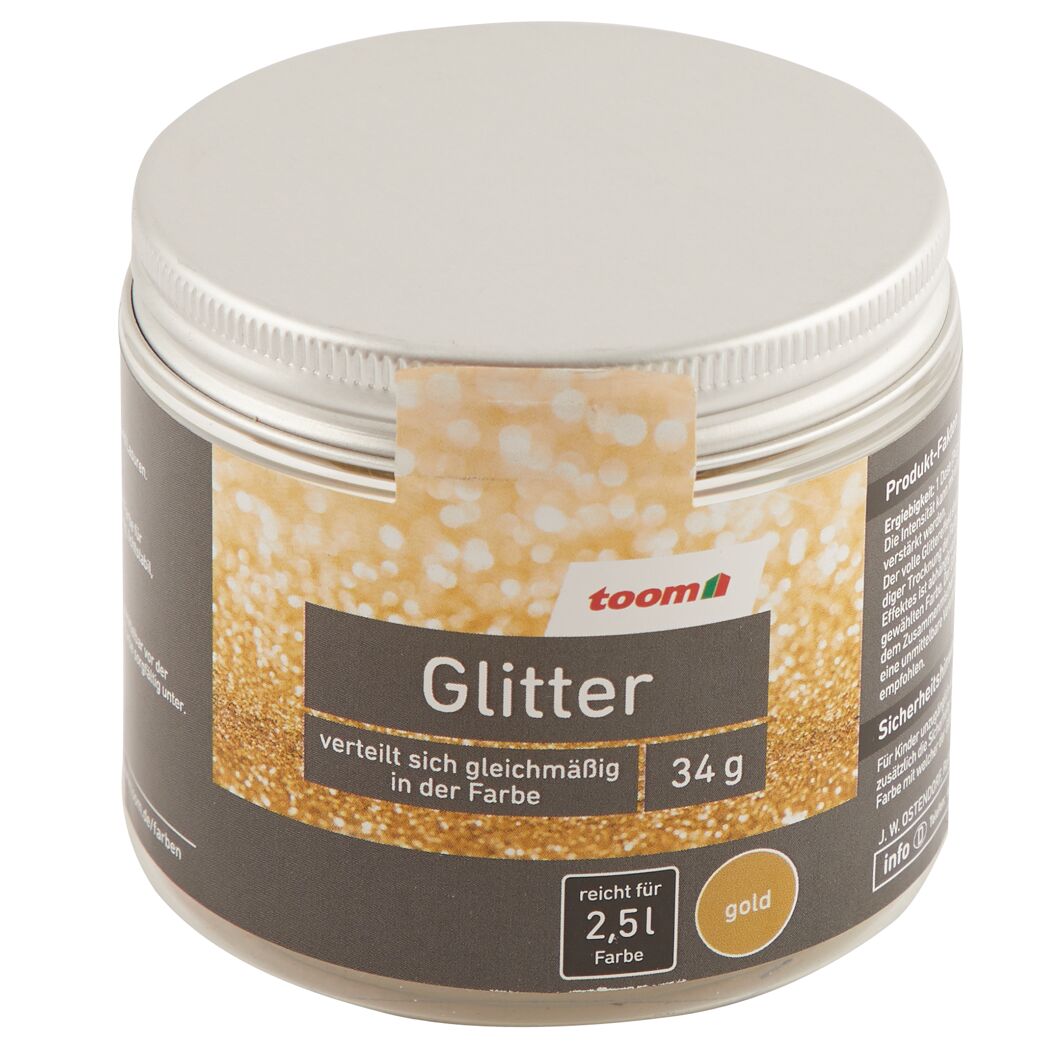 Goldener Glitter von toom in Dose