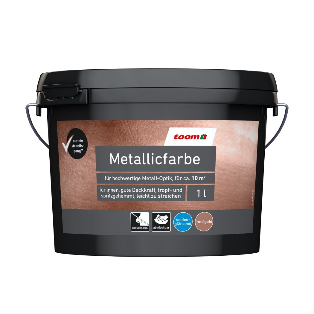 Eimer mit roségoldener toom Metallicfarbe