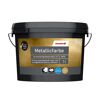 Goldene Metallicfarbe im Farbeimer