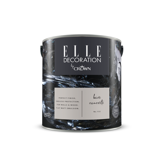 Bild von Wandfarbe 'Bare Concrete No. 132' grau matt 2,5 l