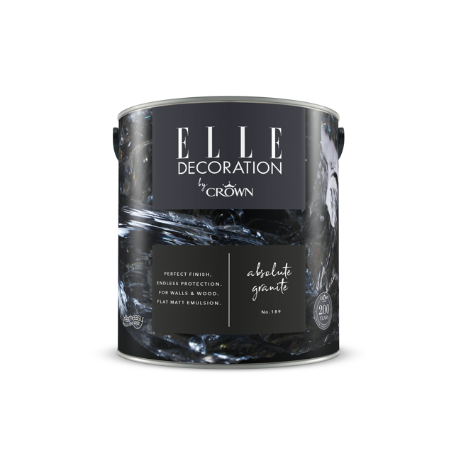 Bild von Wandfarbe 'Absolute Granite No. 189' schwarzgrau matt 2,5 l