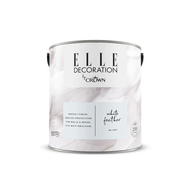 Bild von Wandfarbe 'White Feather No. 604' grauweiß matt 2,5 l