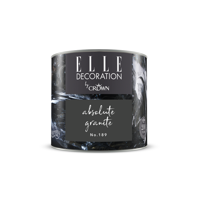 Bild von Wandfarbe 'Absolute Granite No. 189' schwarzgrau matt 125 ml