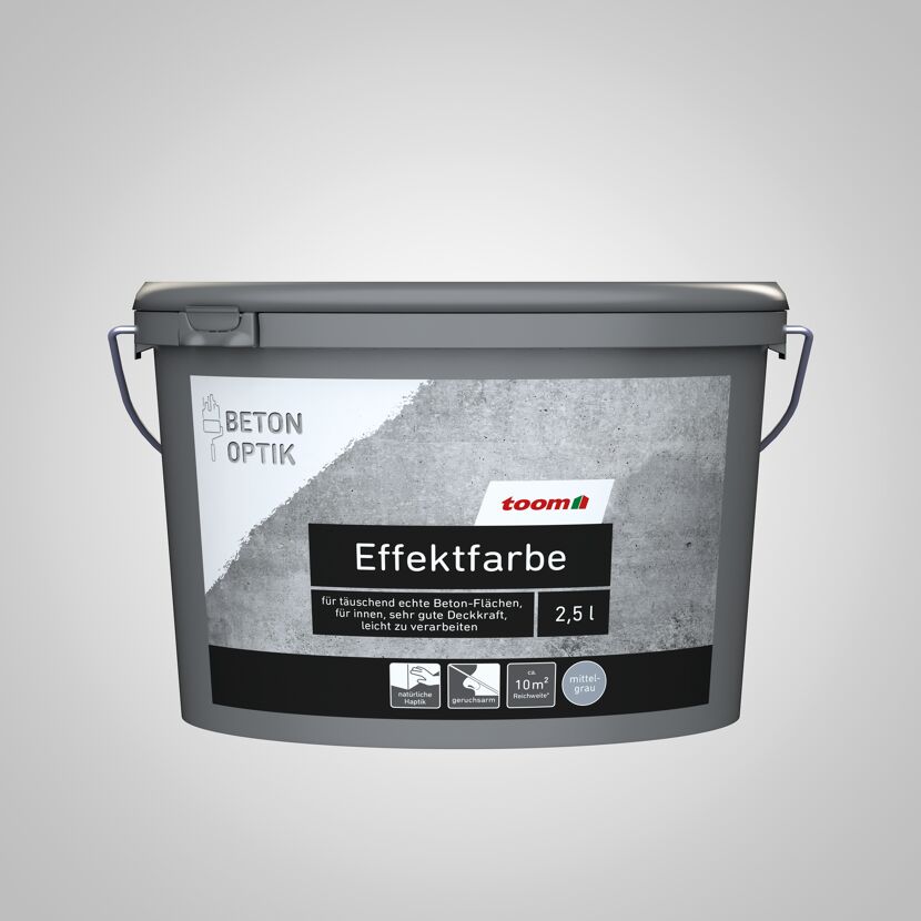 toom Effekt Farbe Betonoptik mittelgrau 2,5l
