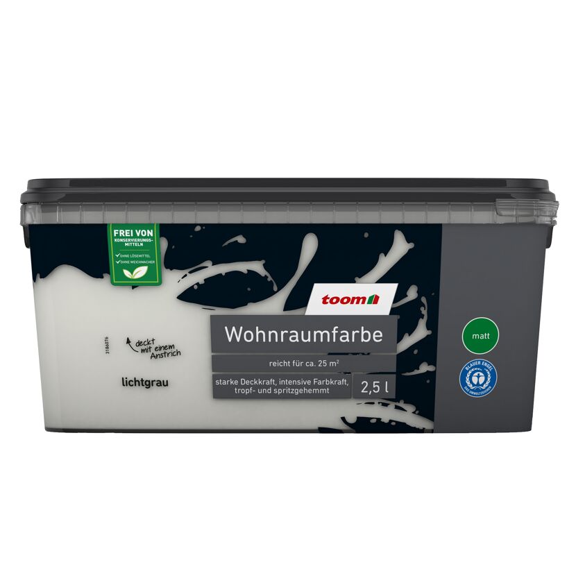 2,5 l Eimer toom Wohnraumfarbe, lichtgrau, matt
