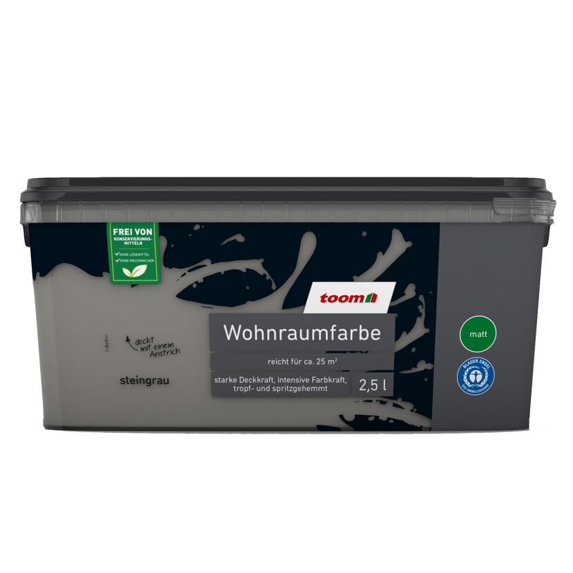 Steingraue Wohnraumfarbe von toom, 2,5 l