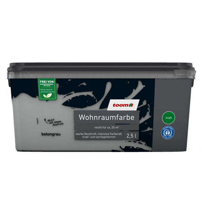 Bild von Wohnraumfarbe betongrau matt 2,5 l