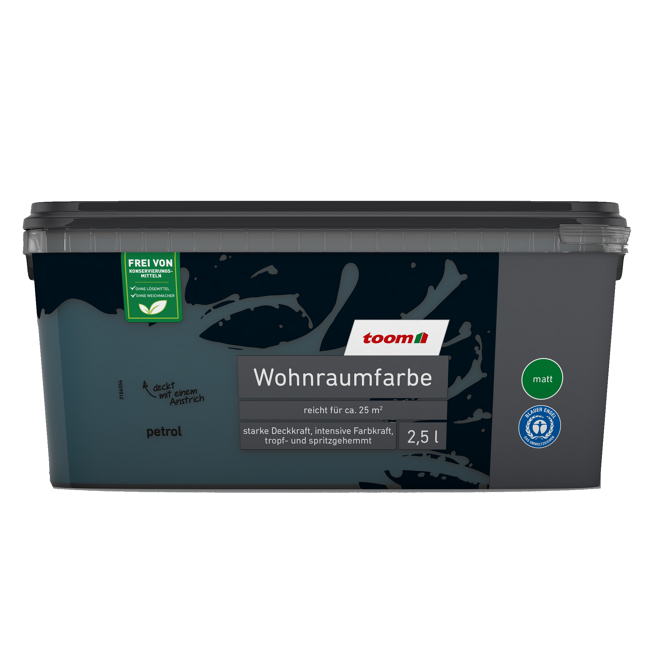 Bild von Wohnraumfarbe petrolfarben matt 2,5 l