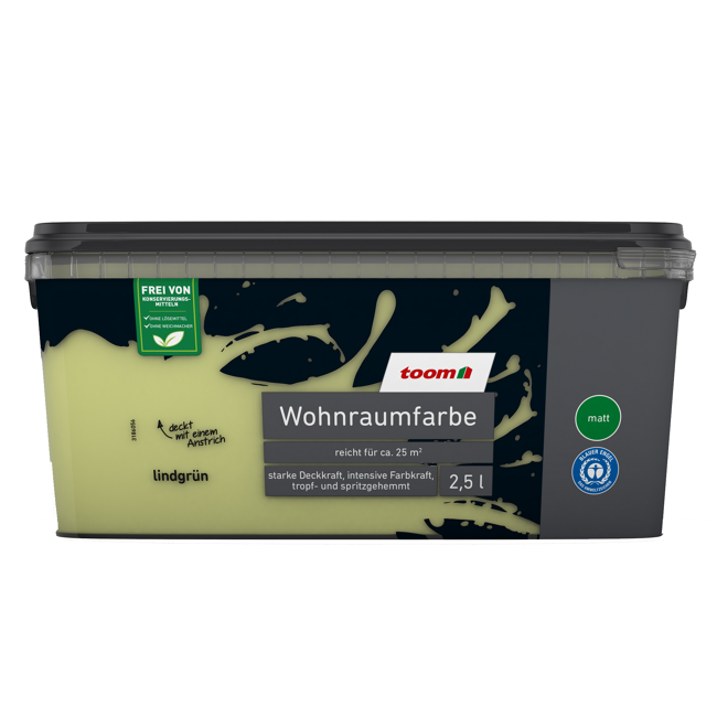 Bild von Wohnraumfarbe lindgrün matt 2,5 l