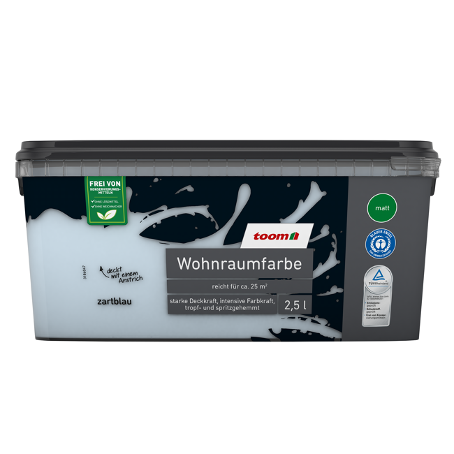 Bild von Wohnraumfarbe zartblau matt 2,5 l