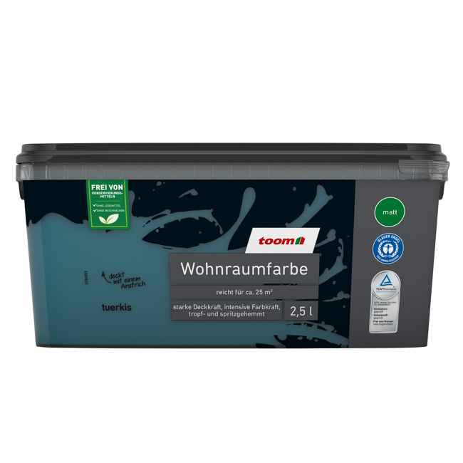Bild von Wohnraumfarbe türkis matt 2,5 l