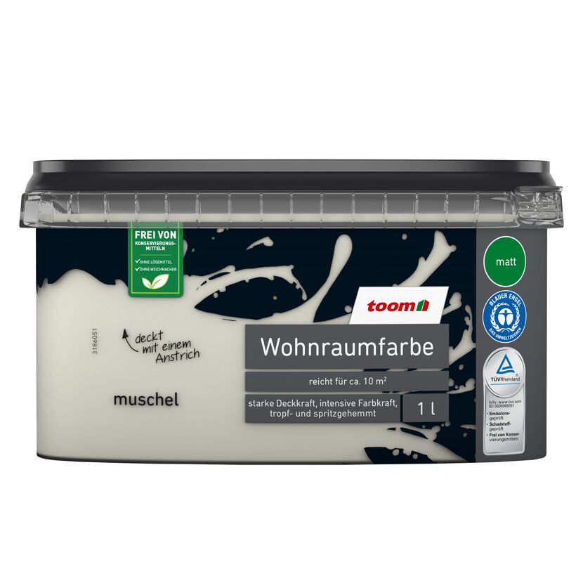 Toom Wohnraumfarbe Muschel, 1 l, matt