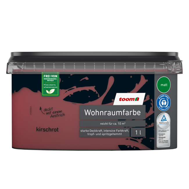 Bild von Wohnraumfarbe kirschrot matt 1 l