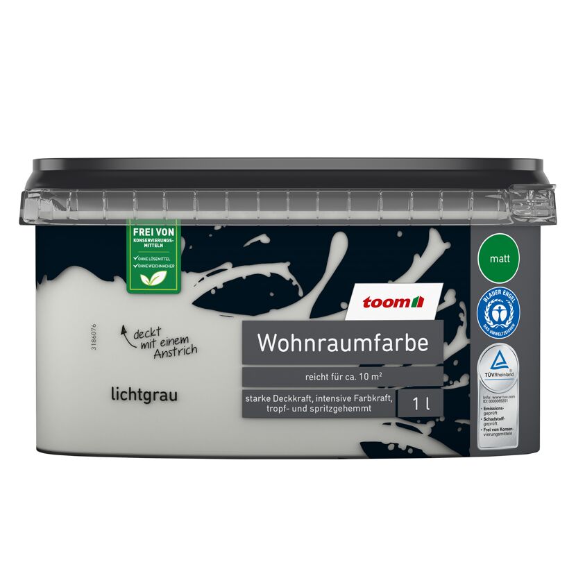 toom Wohnraumfarbe, lichtgrau, 1 l