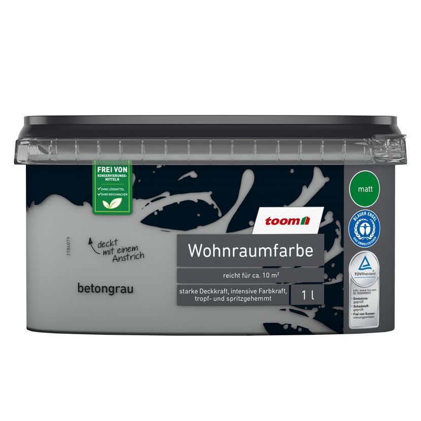 Eimer mit Betongrauer Wohnraumfarbe