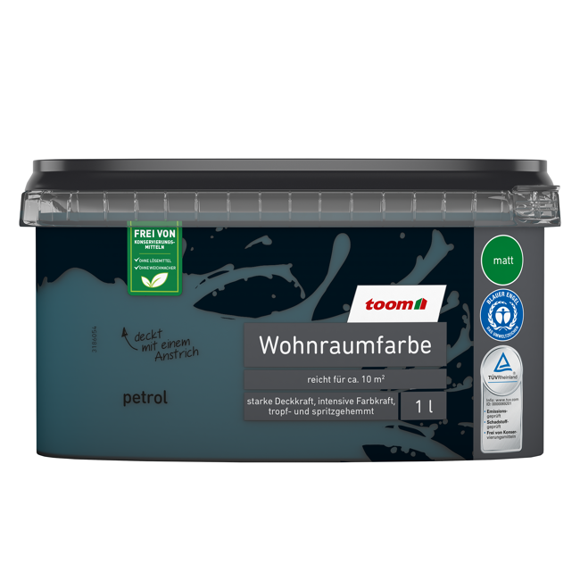 Bild von Wohnraumfarbe petrolfarben matt 1 l