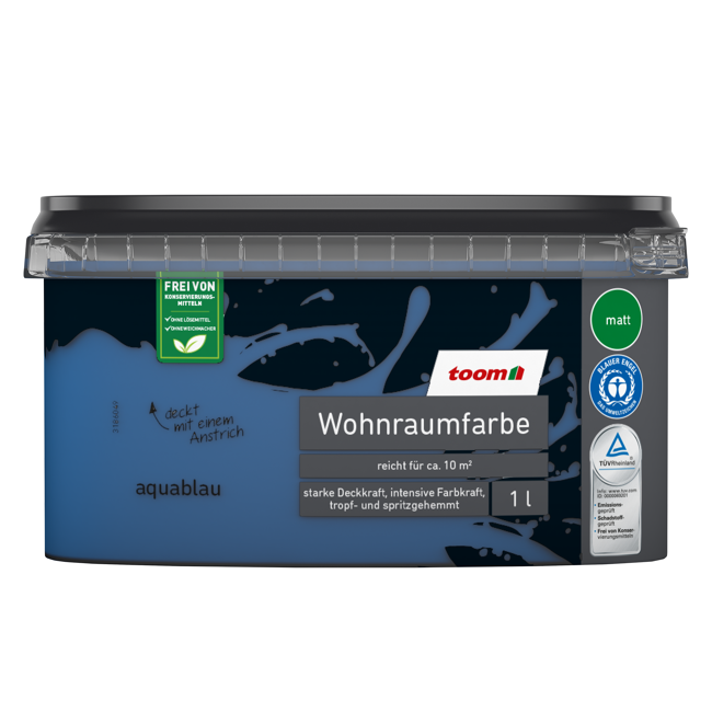 Bild von Wohnraumfarbe aquablau matt 1 l
