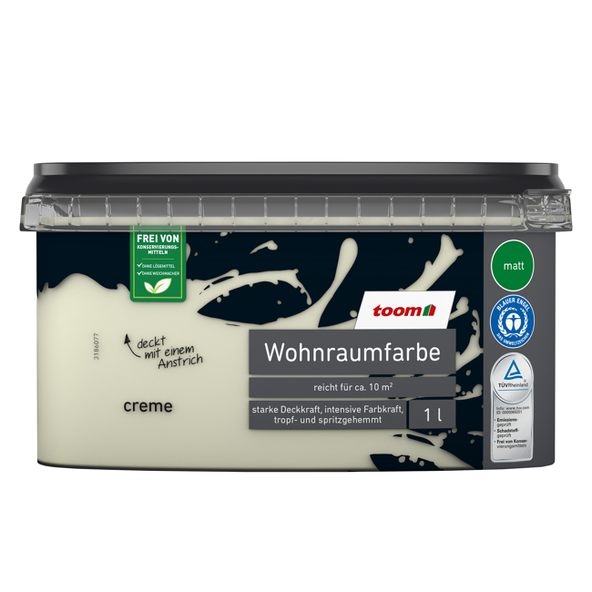 Bild von Wohnraumfarbe cremeweiß matt 1 l