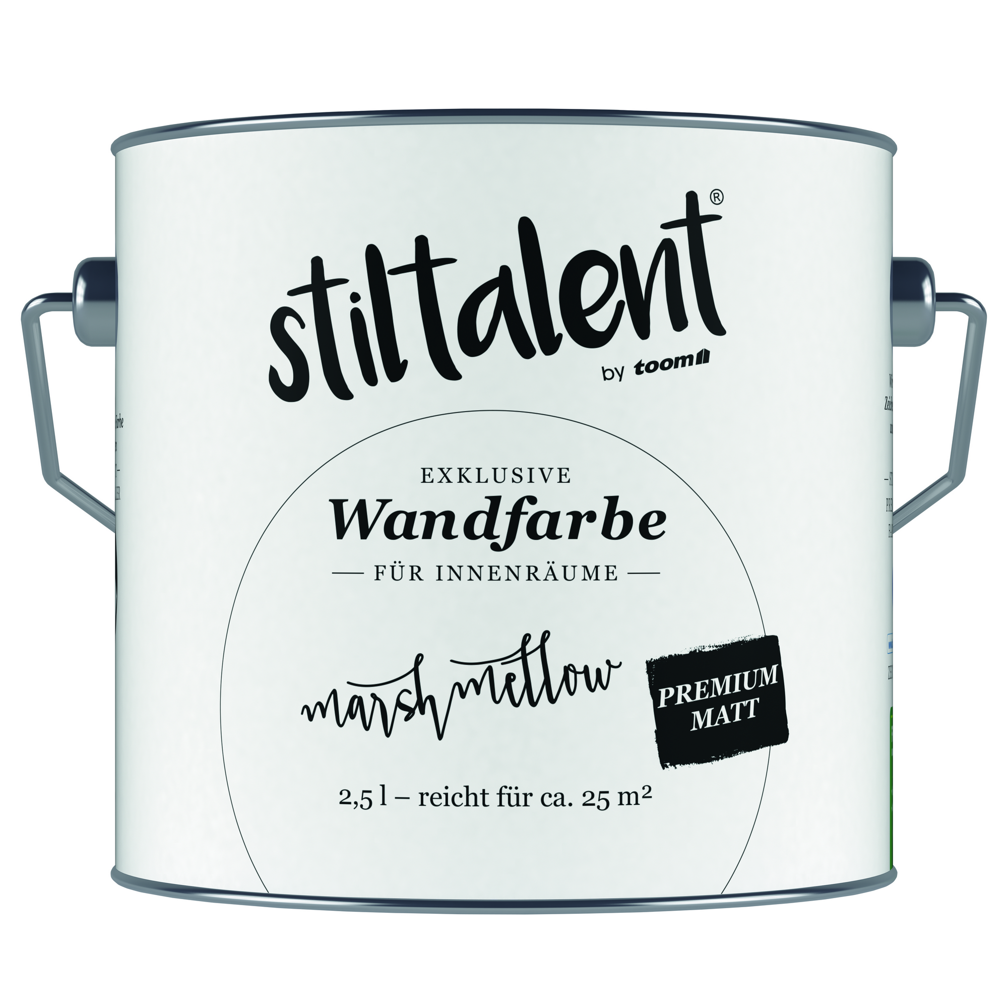 Wandfarbe 'Marshmellow' weiß matt 2,5 l + product picture