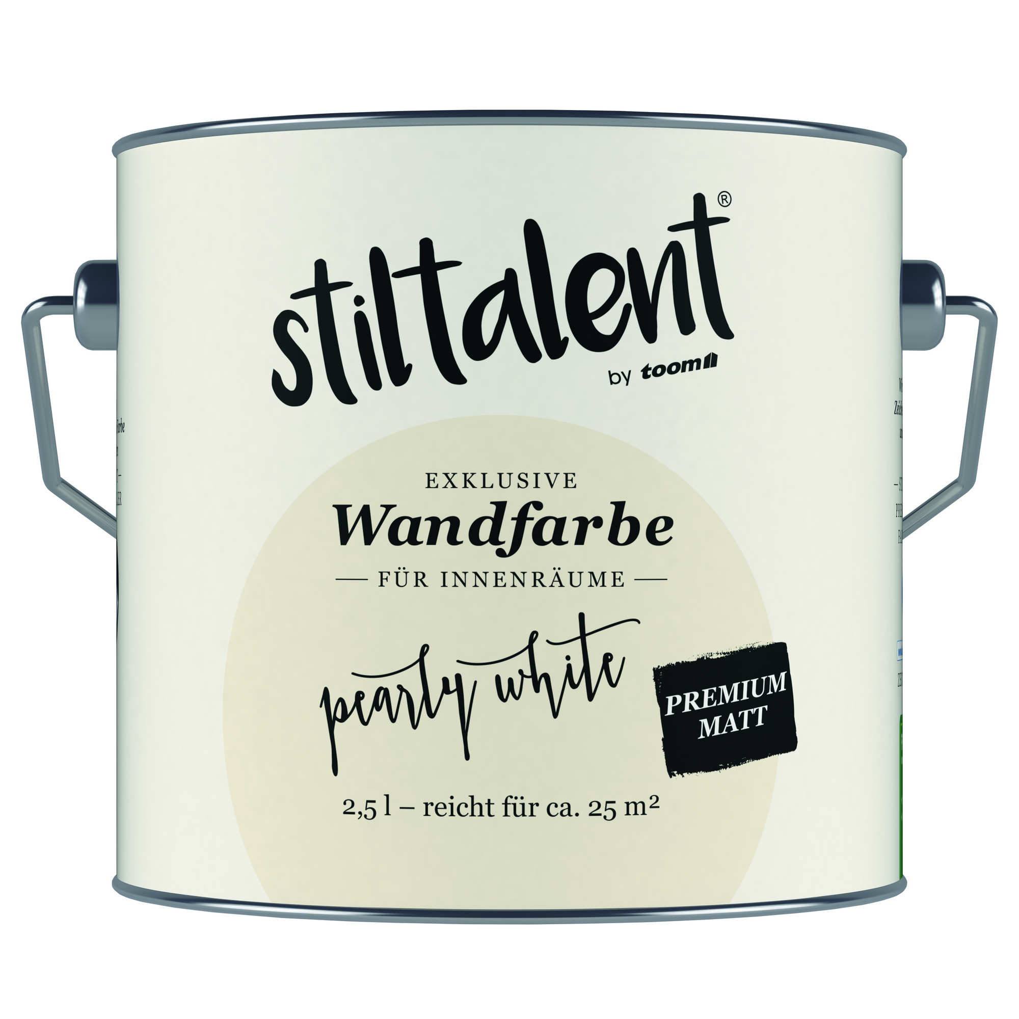 Wandfarbe 'Pearly White' beige matt 2,5 l + product picture