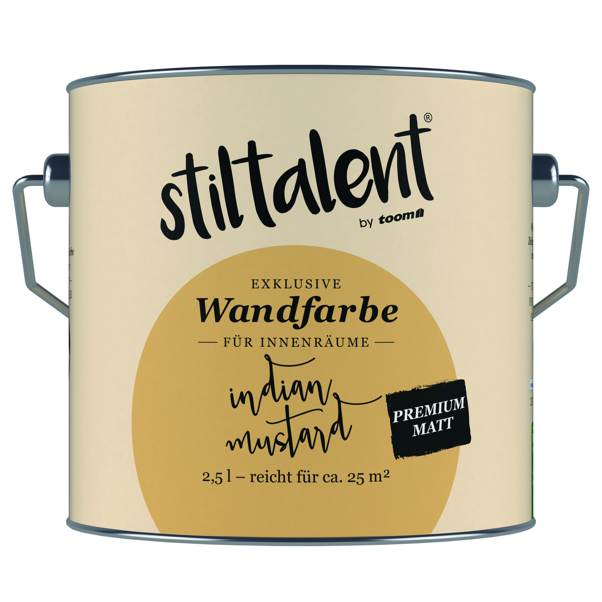 Wandfarbe 'Indian Mustard' sandfarben matt 2,5 l + product picture