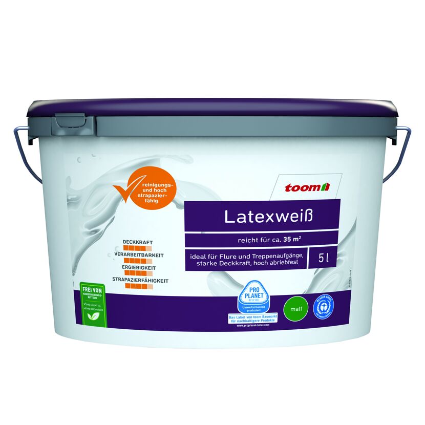 5l Eimer Latexweiße Farbe von toom