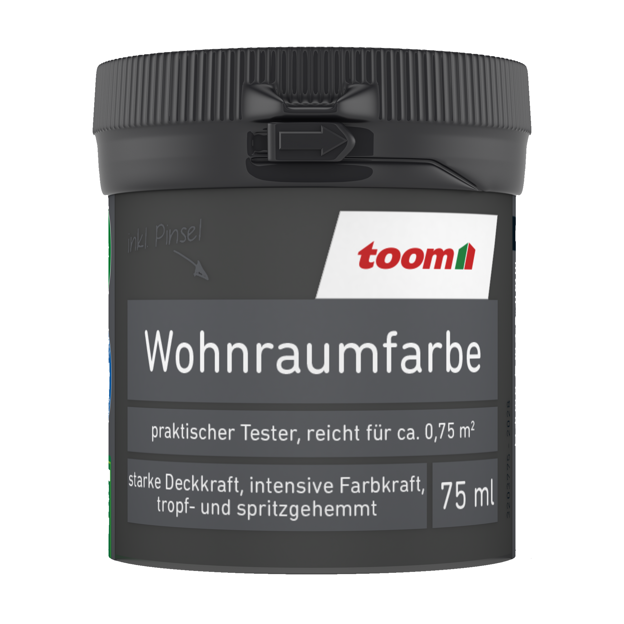 Wohnraumfarbe schwarz matt 75 ml + product picture