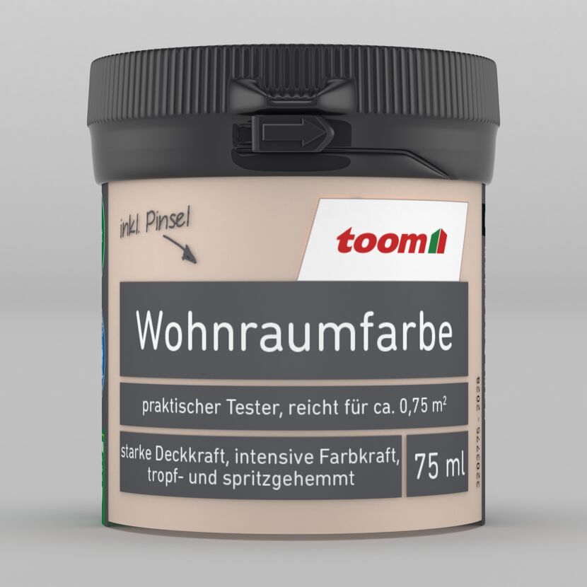 Toom Wohnraumfarbe, 75 ml, inkl. Pinsel