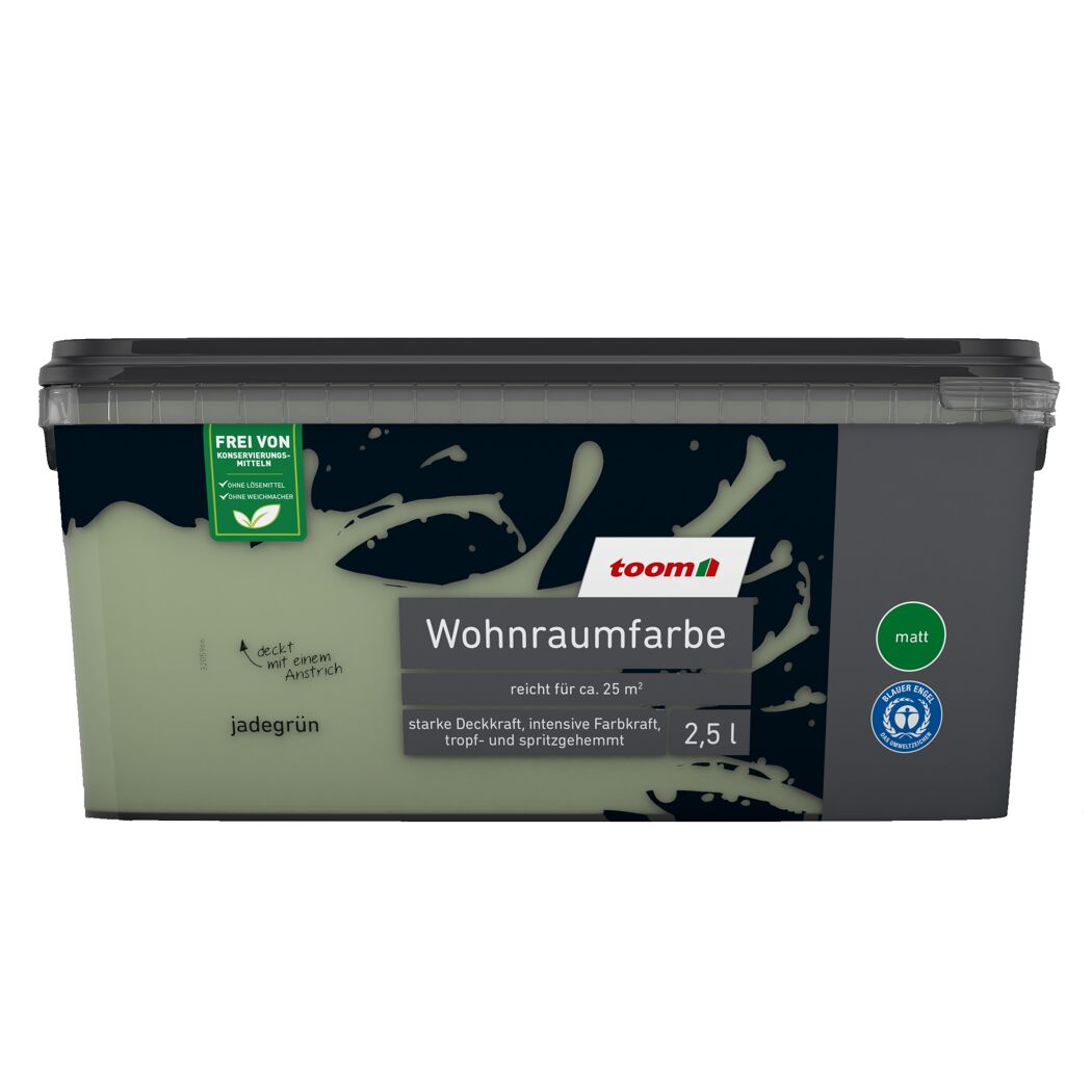 Eimer mit 2,5 l jadegrüner matter toom Wohnraumfarbe