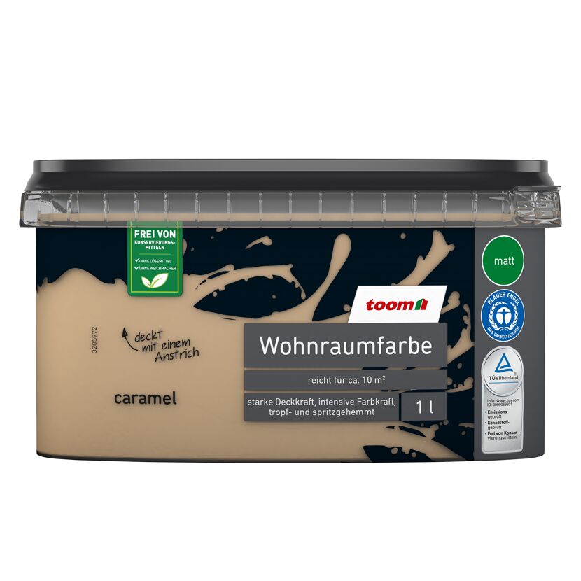 Wohnraumfarbe karamellfarben matt 1 l