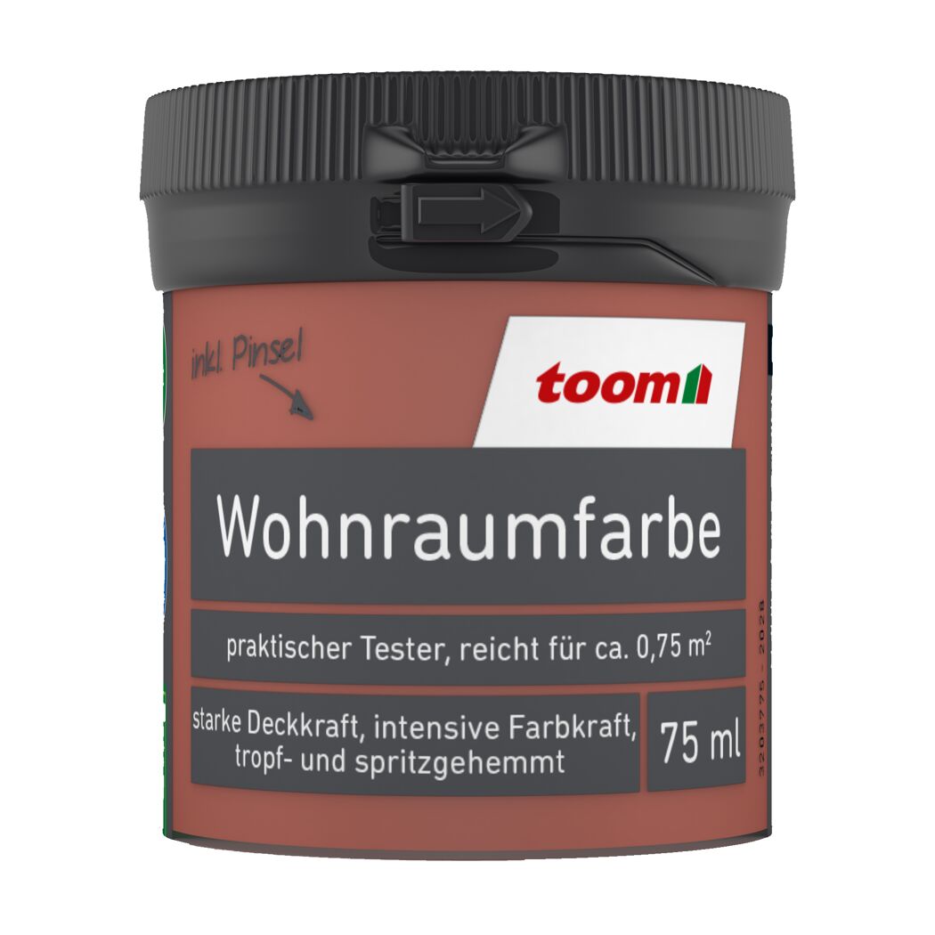 toom Wohnraumfarbe Tester, 75 ml, inklusive Pinsel