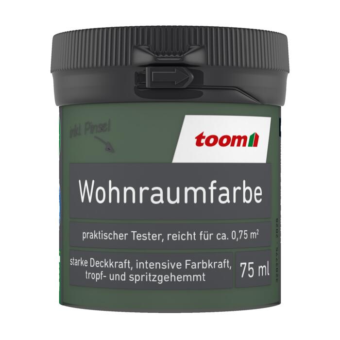 Wohnraumfarbe 'Waldgrün' konservierungsmittelfrei matt 75 ml ǀ toom