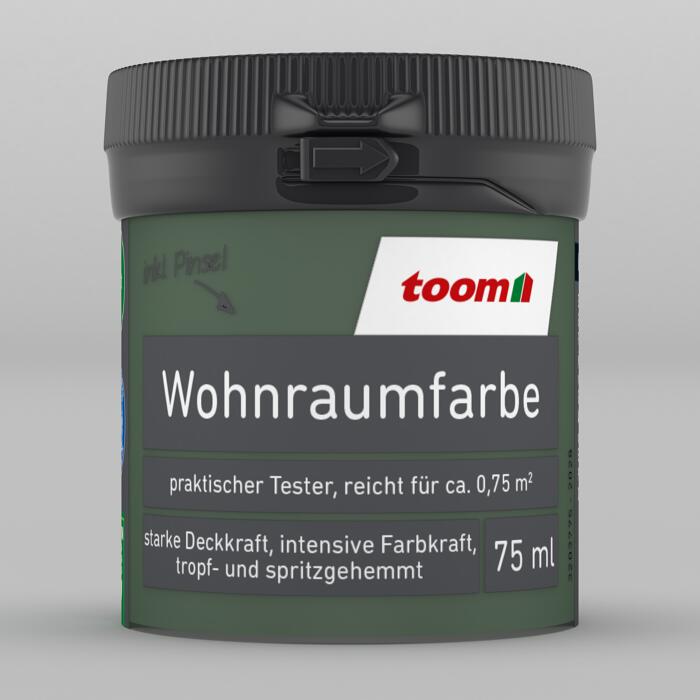 Wohnraumfarbe 'Waldgrün' konservierungsmittelfrei matt 75 ml ǀ toom
