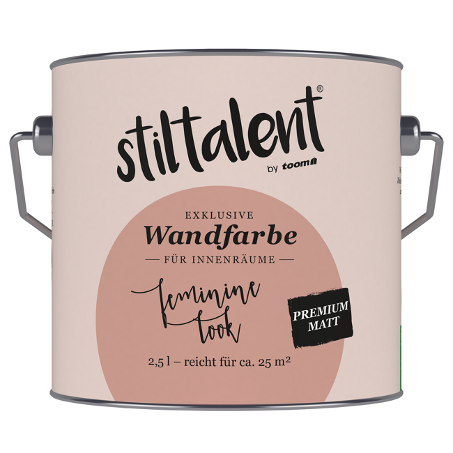 Bild von Wandfarbe 'Feminine Look' rosa matt 2,5 l