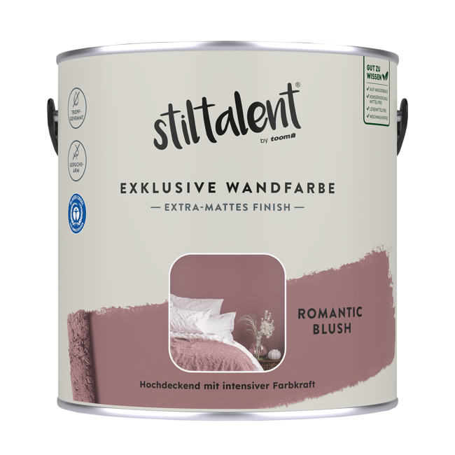 Bild von Wandfarbe 'Romantic Blush' rotviolett matt 2,5 l