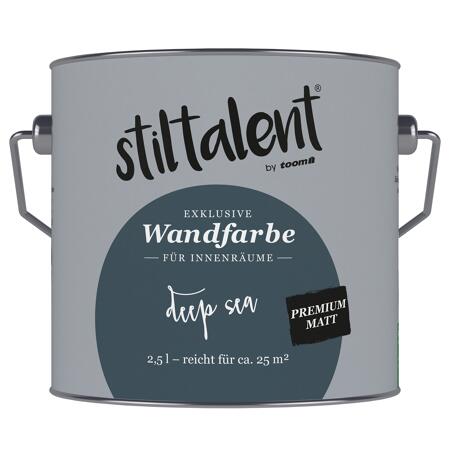 2. Bild von Wandfarbe 'Deep Sea' blaugrau matt 2,5 l